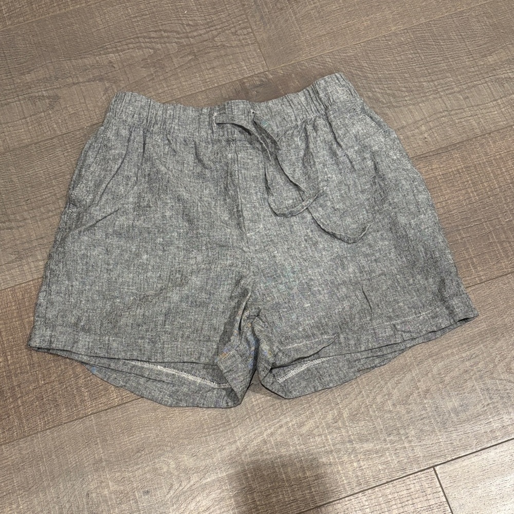 Uniqlo Gray Women's Linen-Blend Casual Drawstring Shorts